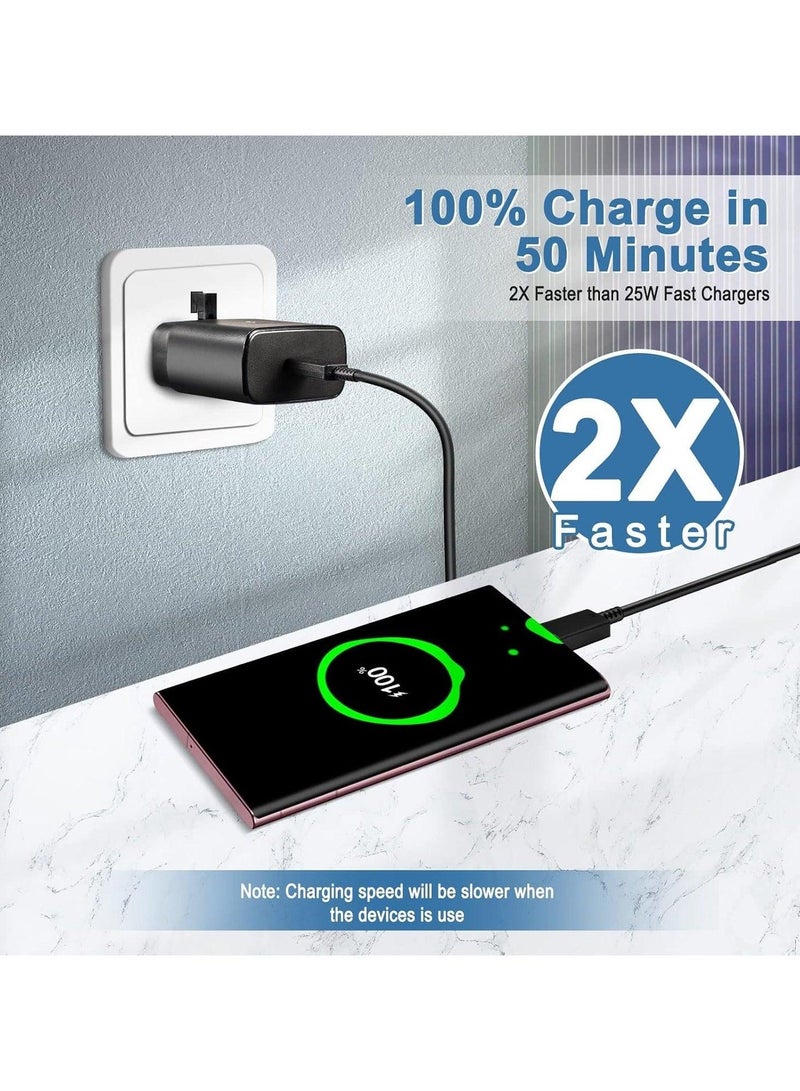 نورا Fast Charger for Samsung Galaxy Charger Head with Charging Cable 45 watts, S23 Ultra S23 Plus S23 S23 S22 Ultra S22 S21 Ultra S21 S21 A54 A53 A52 A32-45W with Type-C 5A fast Cable - Image 4